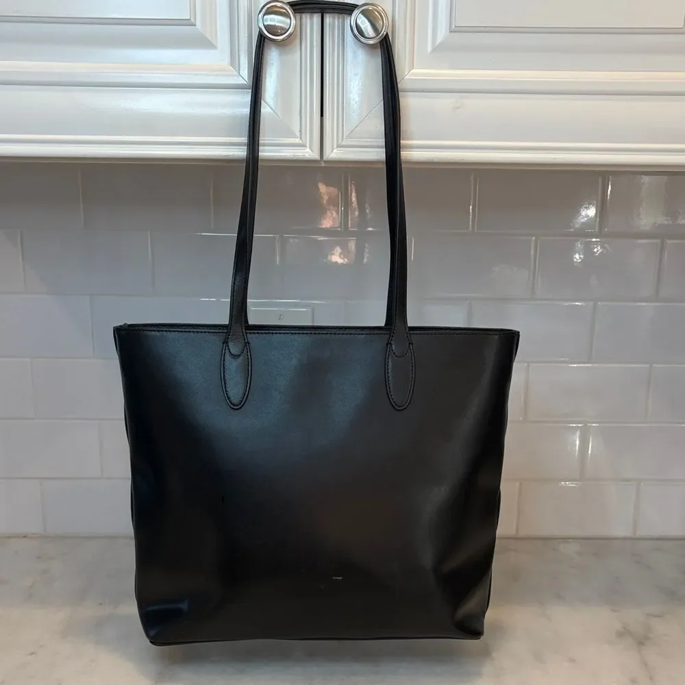 Kate Spade Bag Purse Handbag Leather Large Shopper Tote Black Pocketbook